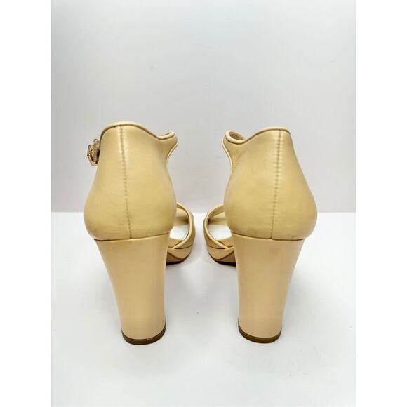 Franco Sarto Sandals Size 6.5 Leather Dima Ankle Strap Womens Square Block Heel - Picture 8 of 11